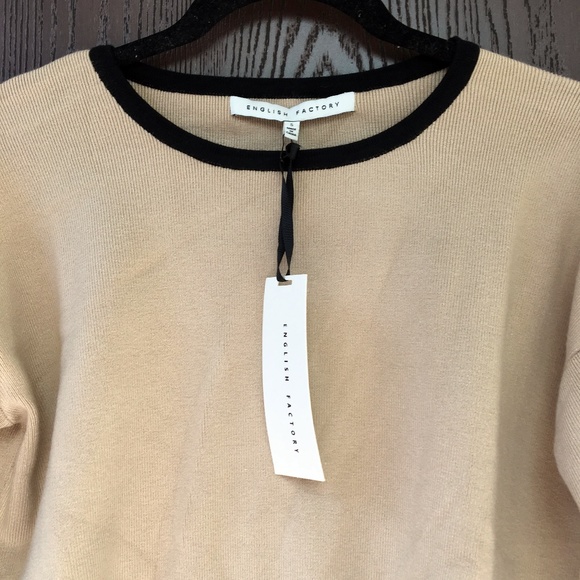 English Factory Tulle Sweater - Camel/ Black - Picture 7 of 8